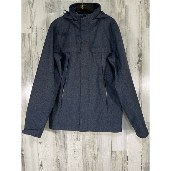 The North Face Mens Kassler Field Jacket Size Small Heathered Navy Hoodie READ - Picture 1 of 15
